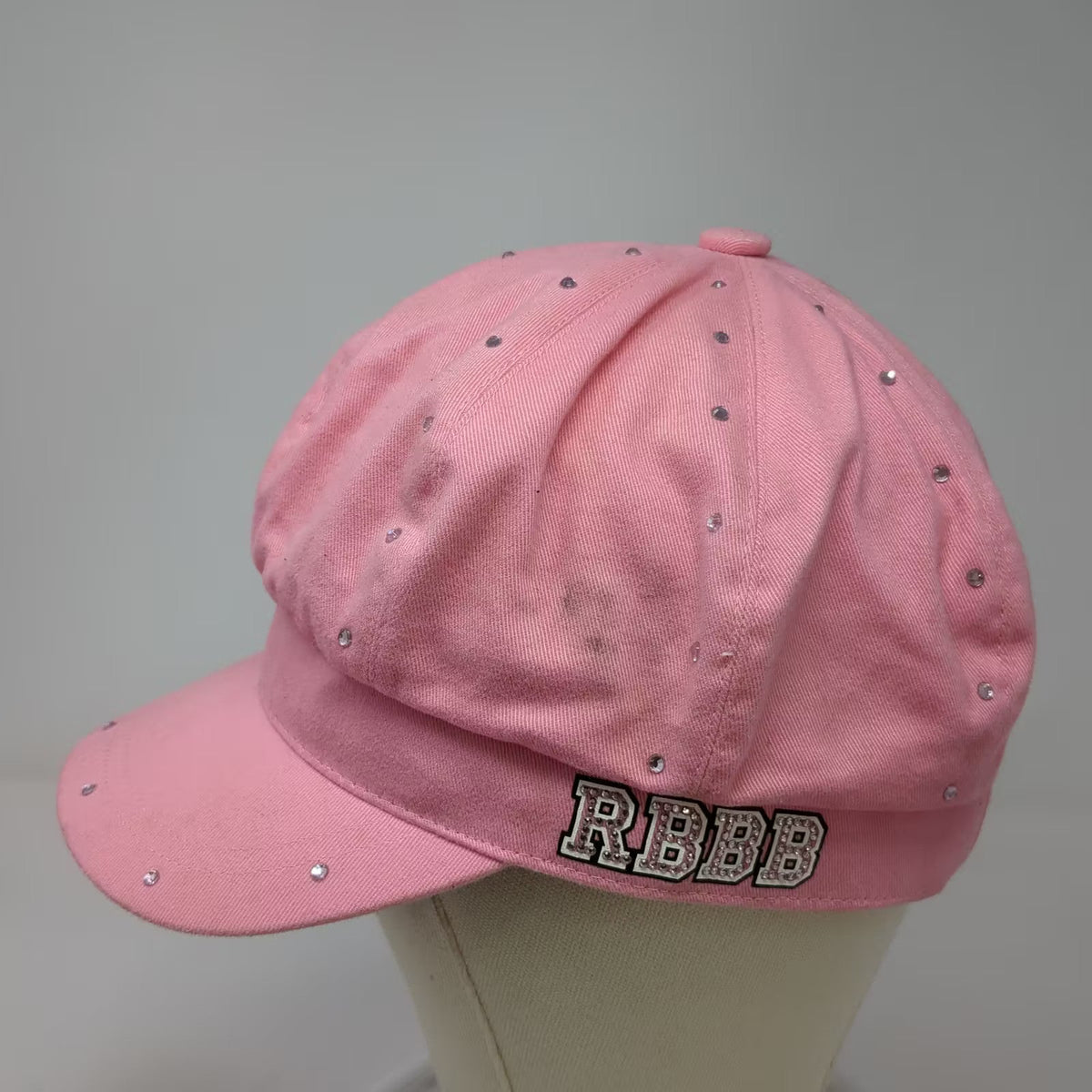 Ringling Bros Pink Army Cap Hat OS Rhinestones RBBB Sparkle Jeweled Logo Twill