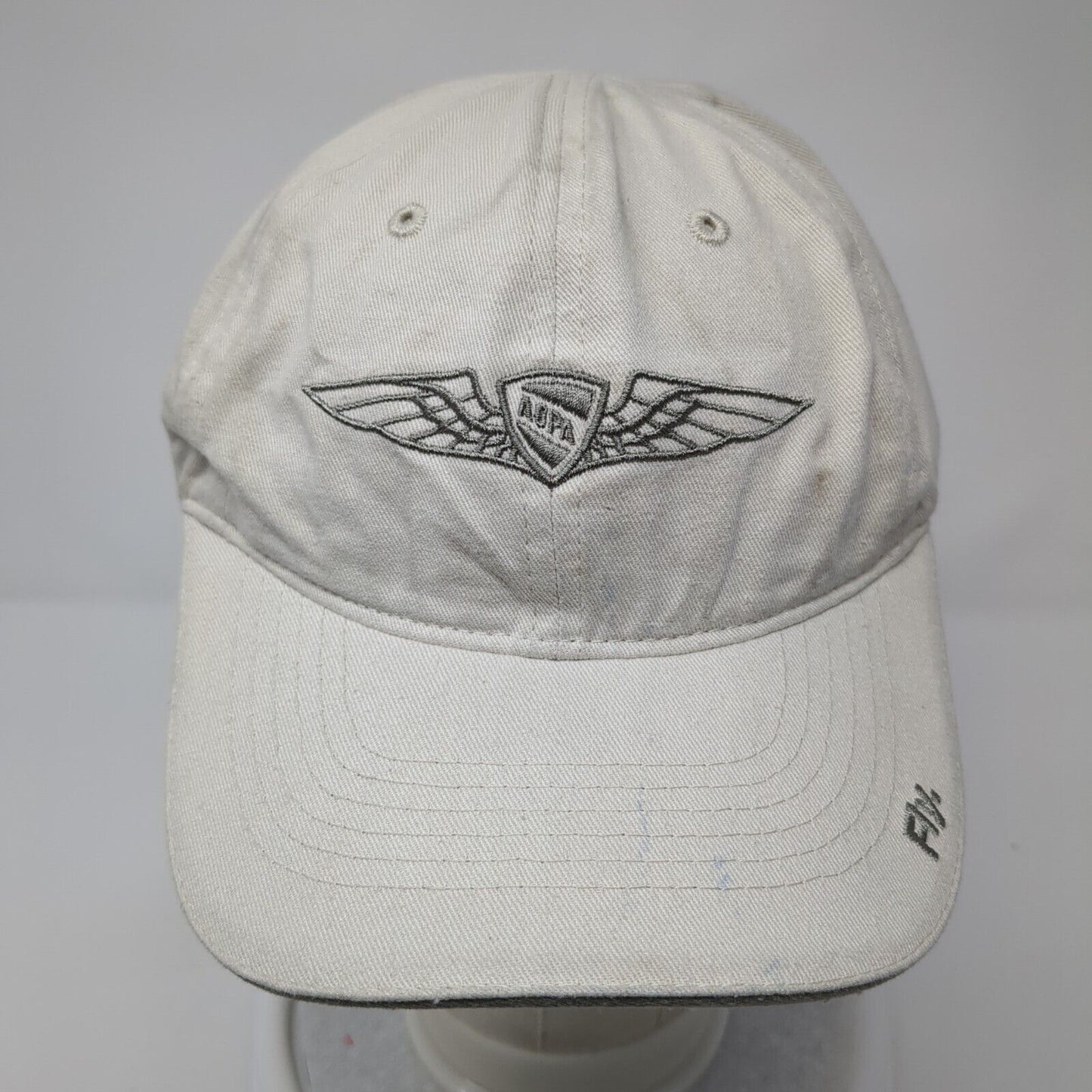 ADPA Fly Slideback Hat Tan One Size Adjustable Embroidered Vented Holes 6 Panel