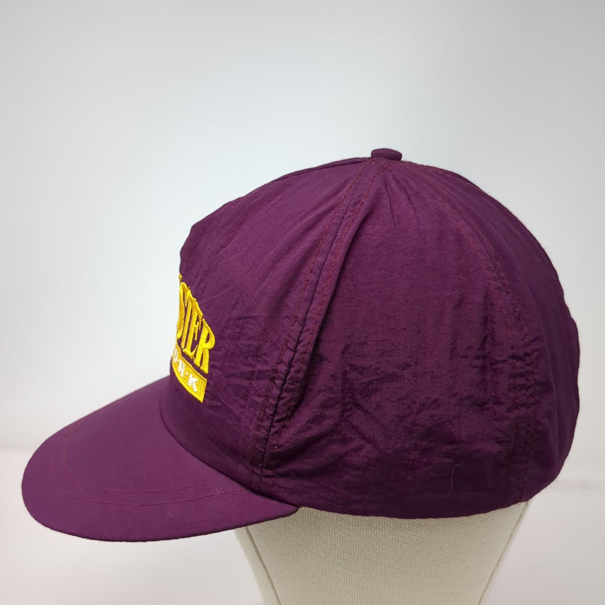 Rochester New York 5 Panel Purple Yellow White Hat Nylon Snapback Vintage