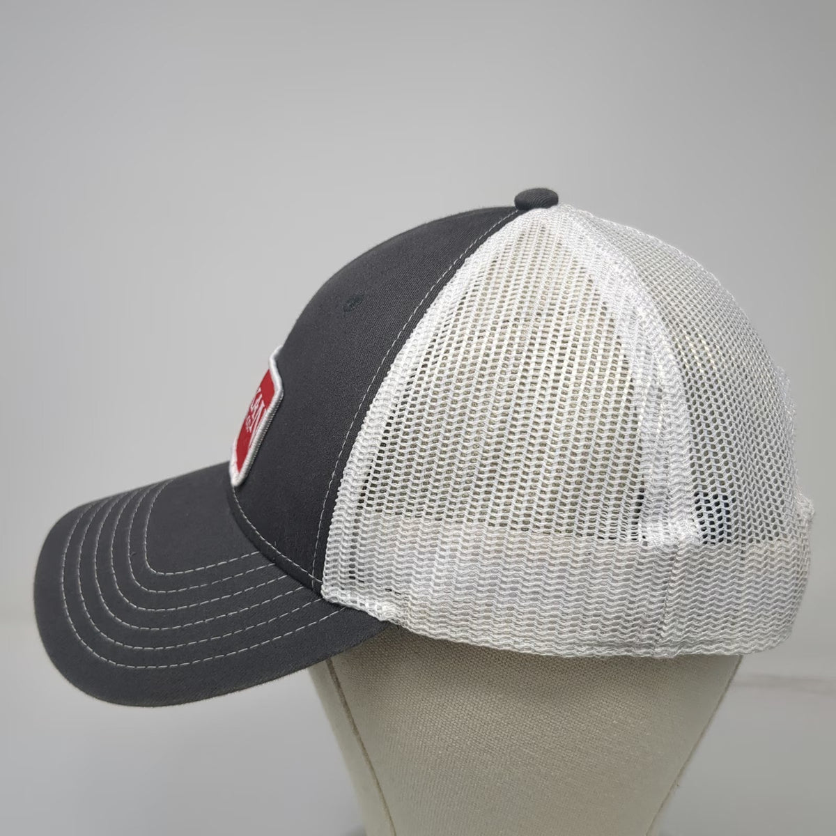 Alaskan Brewing Co Trucker Hat Gray White Red One Size Mesh Back Snapback Patch