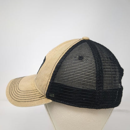 Legacy Trucker Hat Beige Black One Size Rhino Metals Patch Mesh Back Snapback