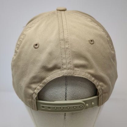 Yupoong 5 Panel Beige One Size Antics Keeping & Pushing Snapback Hat Curved Brim