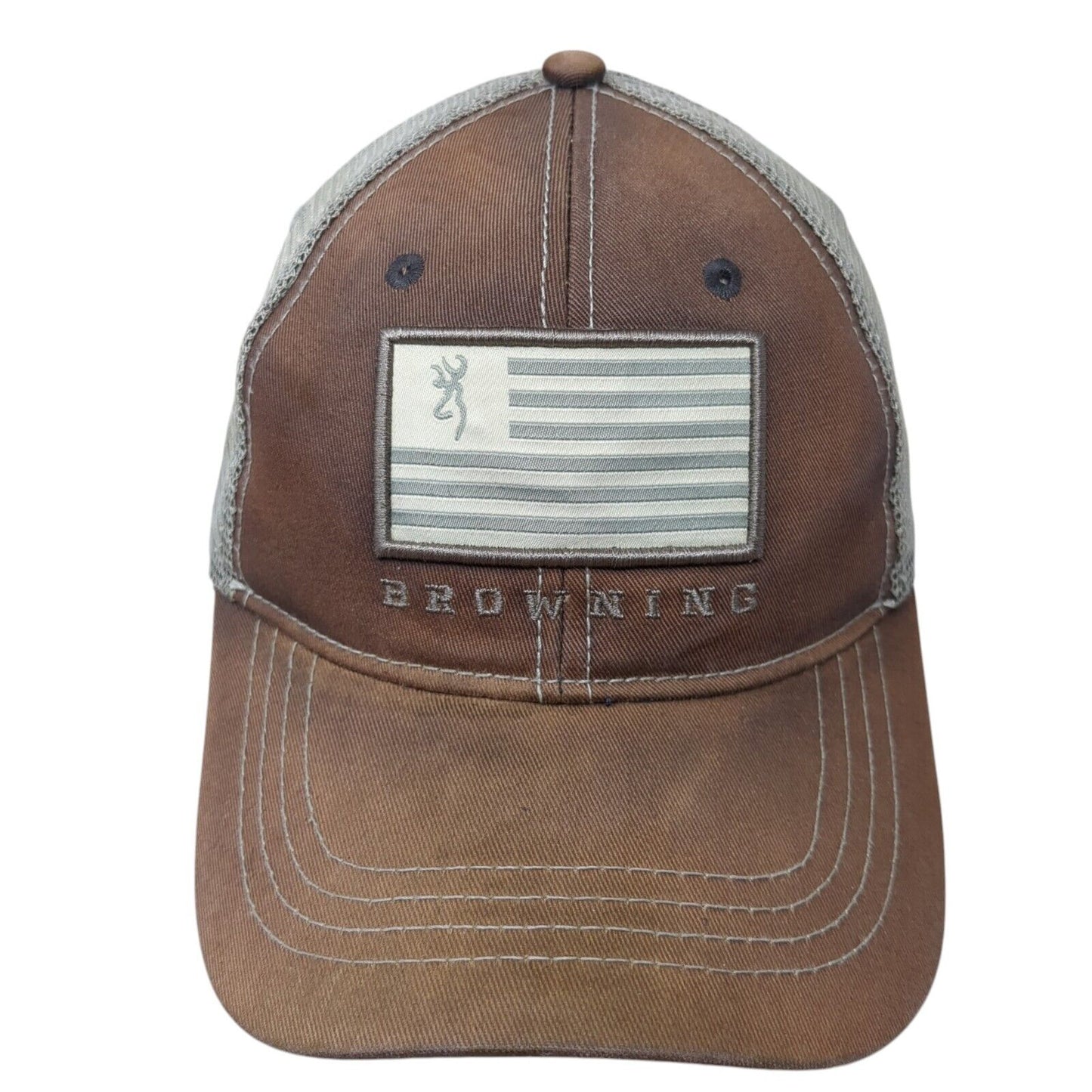 Browning Flag Snapback Trucker Hat Multi One Size Mesh Back Adjustable