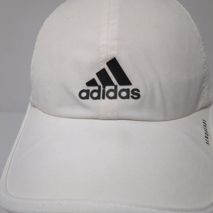 Adidas Aeroready Strapback Hat White One Size Adjustable Breathable 6 Panel