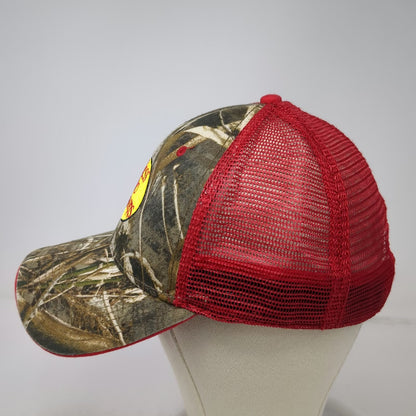 Bass Pro Shops Trucker Hat Red Green One Size Snapback Mesh Camo Fishing Hunting