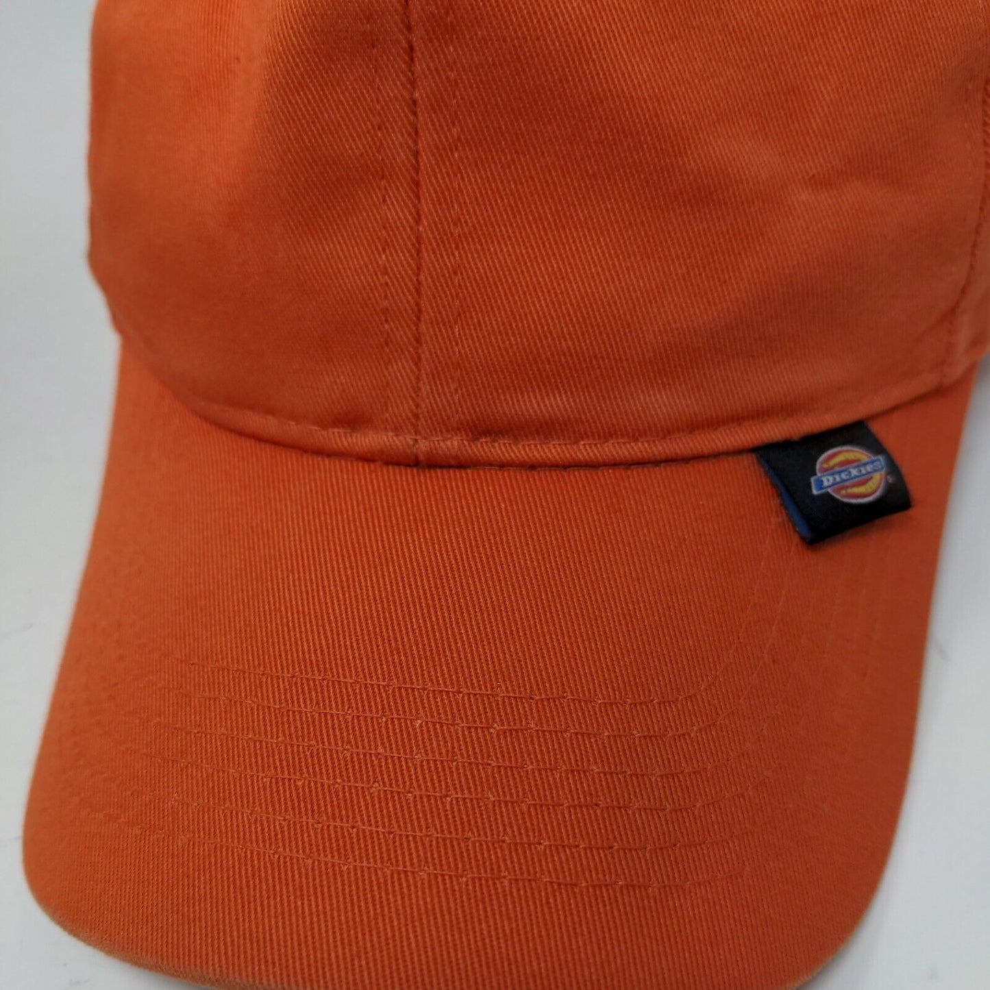 Dickies Strapback Hat Orange One Size Adjustable Solid 6 Panel Vent Holes
