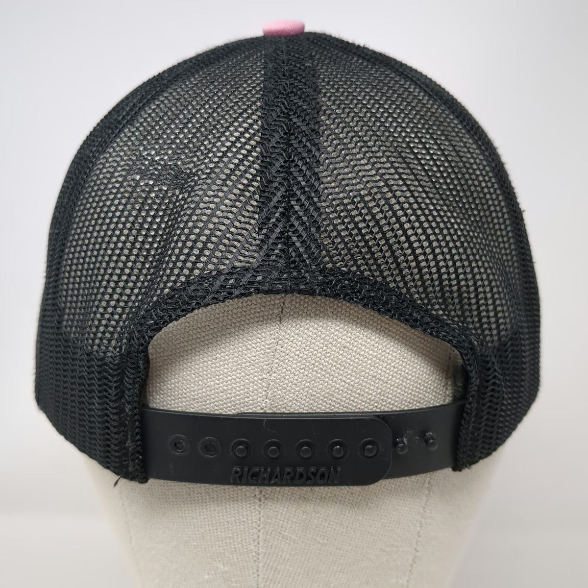 Richardson Trucker Hat Pink Black One Size Mesh Back Snapback Restoration Logo