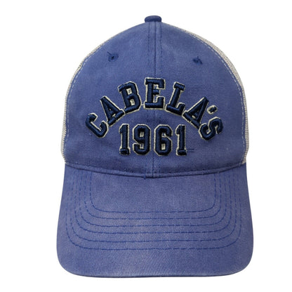 Cabela's 1961 Snapback Trucker Hat Blue One Size Mesh Back Embroidered