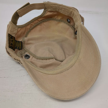 DPC Army Cap Beige One Size Cotton Hat Metal Eyelets Strapback Solid Blank