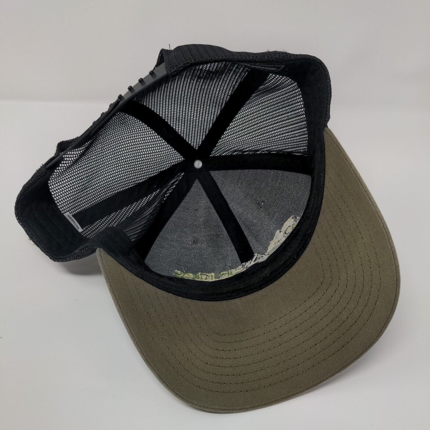 AgRidge Repair Snapback Trucker Hat Tan One Size Mesh Back Embroidered
