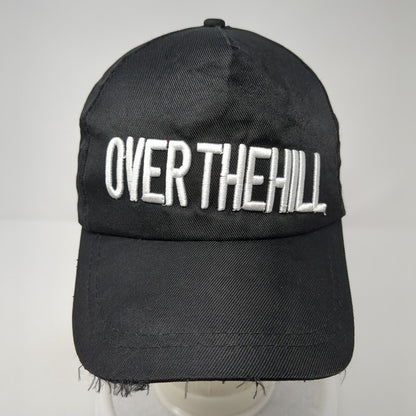 Over The Hill Strapback Hat Black One Size Adjustable Embroidered