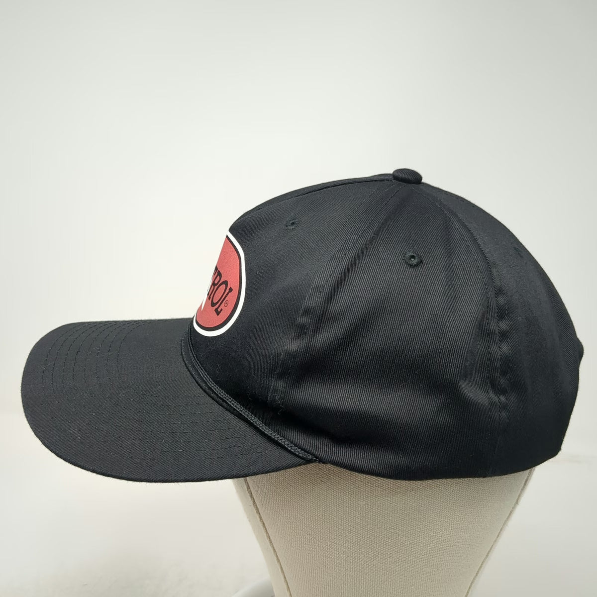 Black 5 Panel Hat One Size Fire-Trol Fire Retardant Patch Rope Snapback Cap