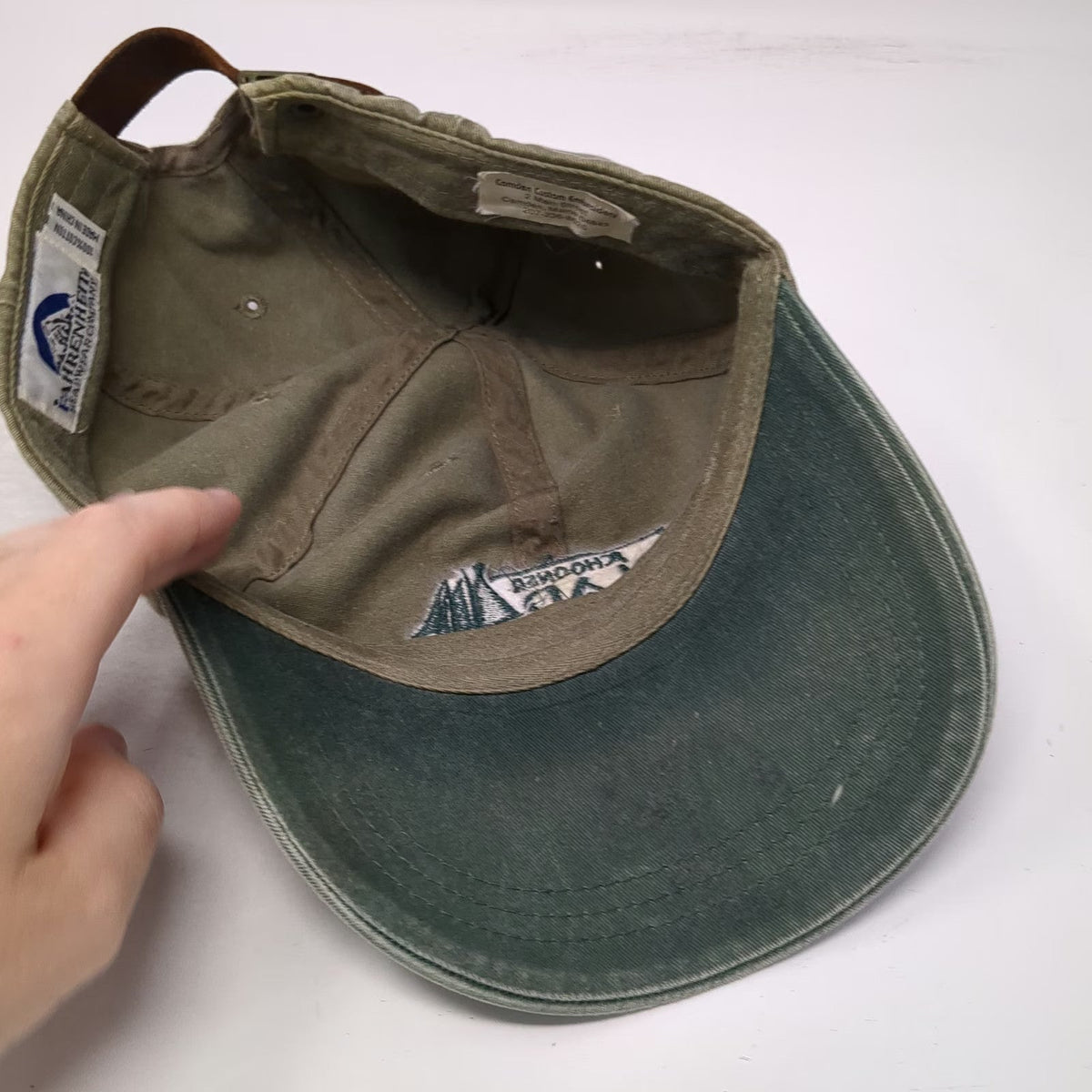 Fahrenheit Baseball Cap Gray Green One Size Schooner Olad Camden Maine Sailboat