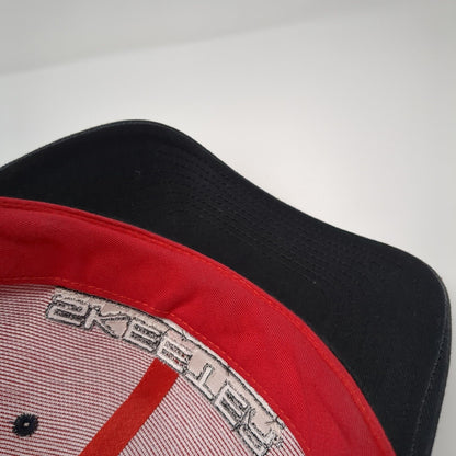 Skeeter Snapback Hat Red One Size Adjustable Eat Sleep Fish Colorblock