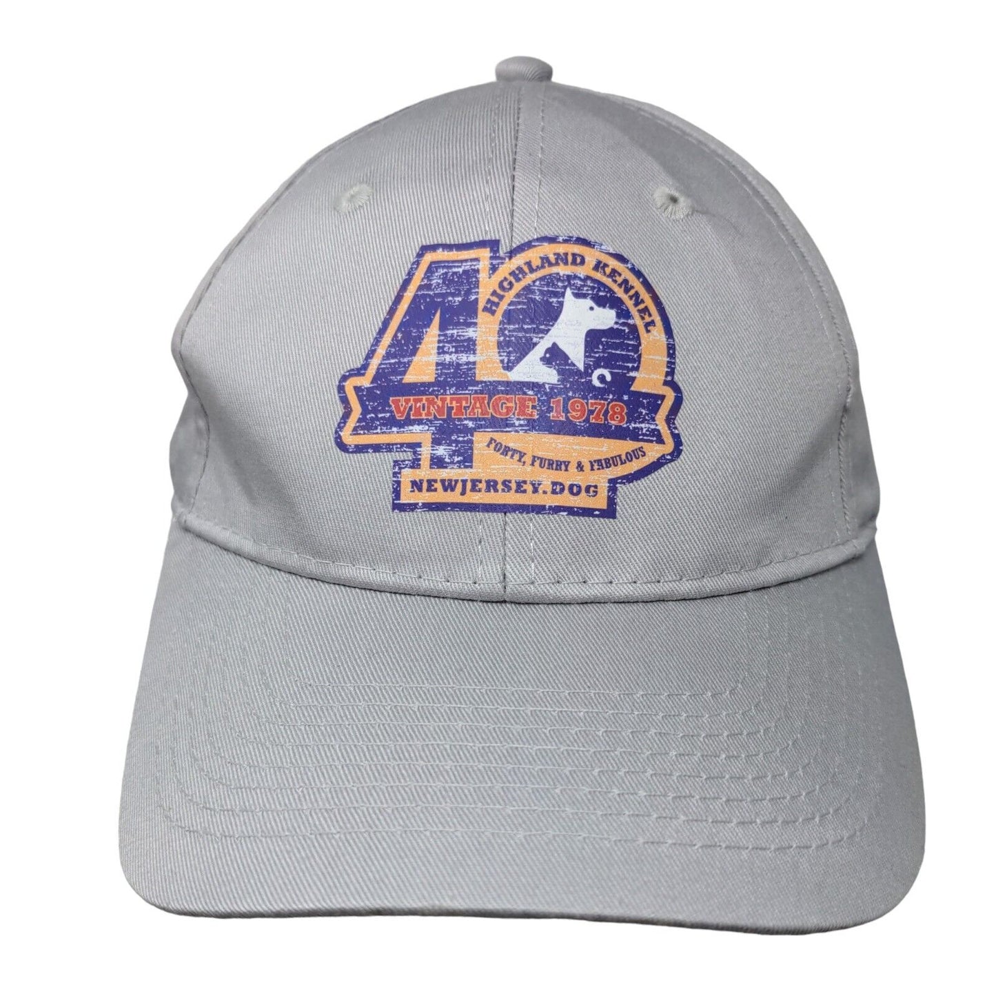 Highland Kennel New Jersey Dog Forty Furry Fabulous Strapback Hat Gray One Size