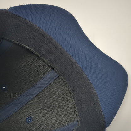 Athletic Works Fitted Hat Blue Medium Solid Vent Holes Stretch Blank