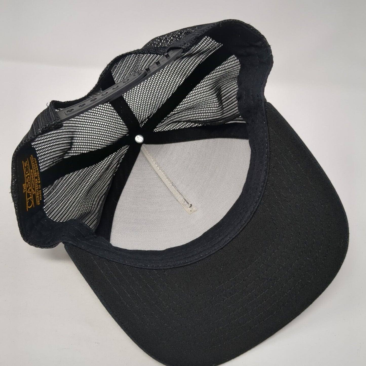 Alpha Snapback Mesh Back Trucker Hat Black One Size Adjustable Yupoong