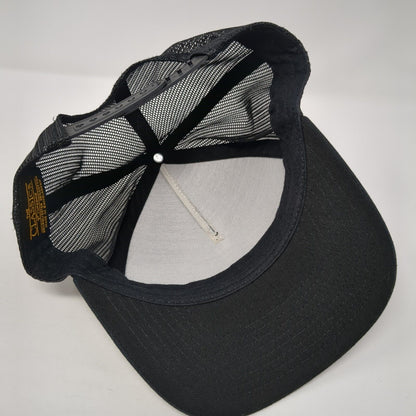 Alpha Snapback Mesh Back Trucker Hat Black One Size Adjustable Yupoong