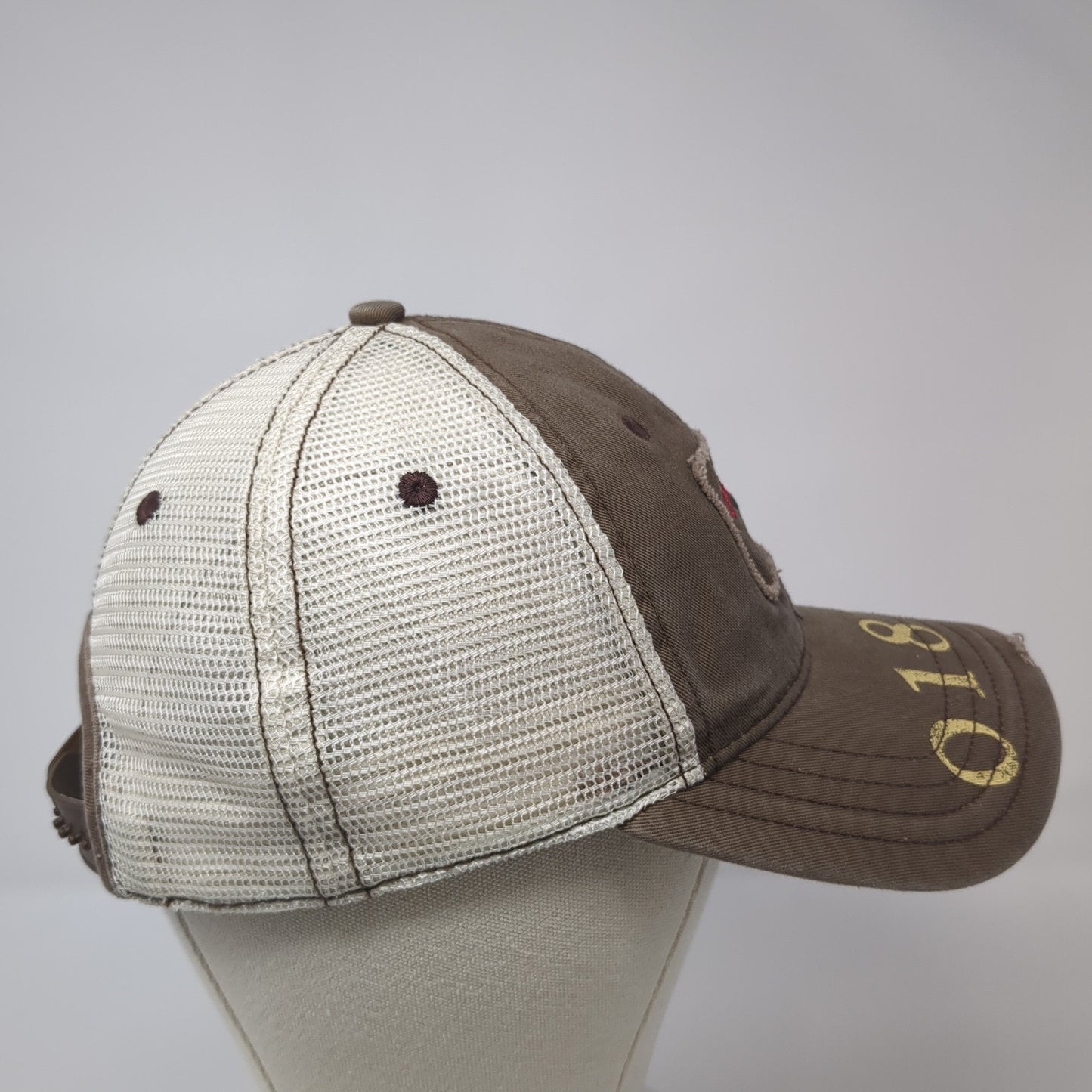 Okoboji Vintage Issue Snapback Trucker Hat Brown One Size Mesh Back
