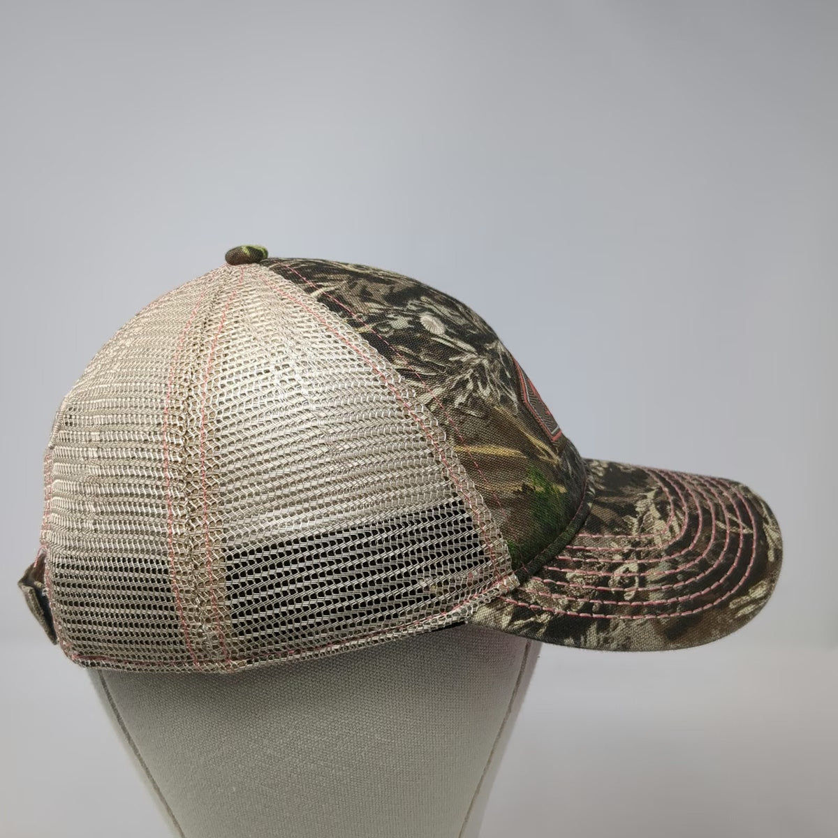 G.Loomis Trucker Hat Brown One Size Camo Mesh Pink Contrast Stitching Fish Logo