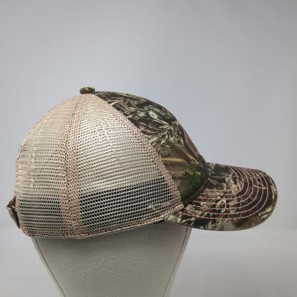 G.Loomis Trucker Hat Brown One Size Camo Mesh Pink Contrast Stitching Fish Logo