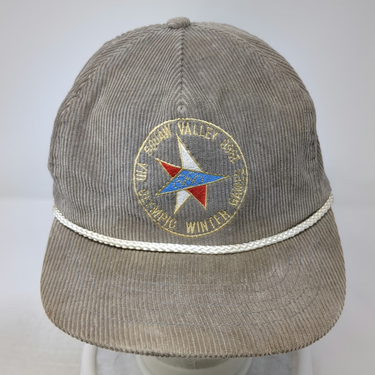 Natural Season 5 Panel Gray Hat One Size Olympic Games Corduroy Rope Snapback