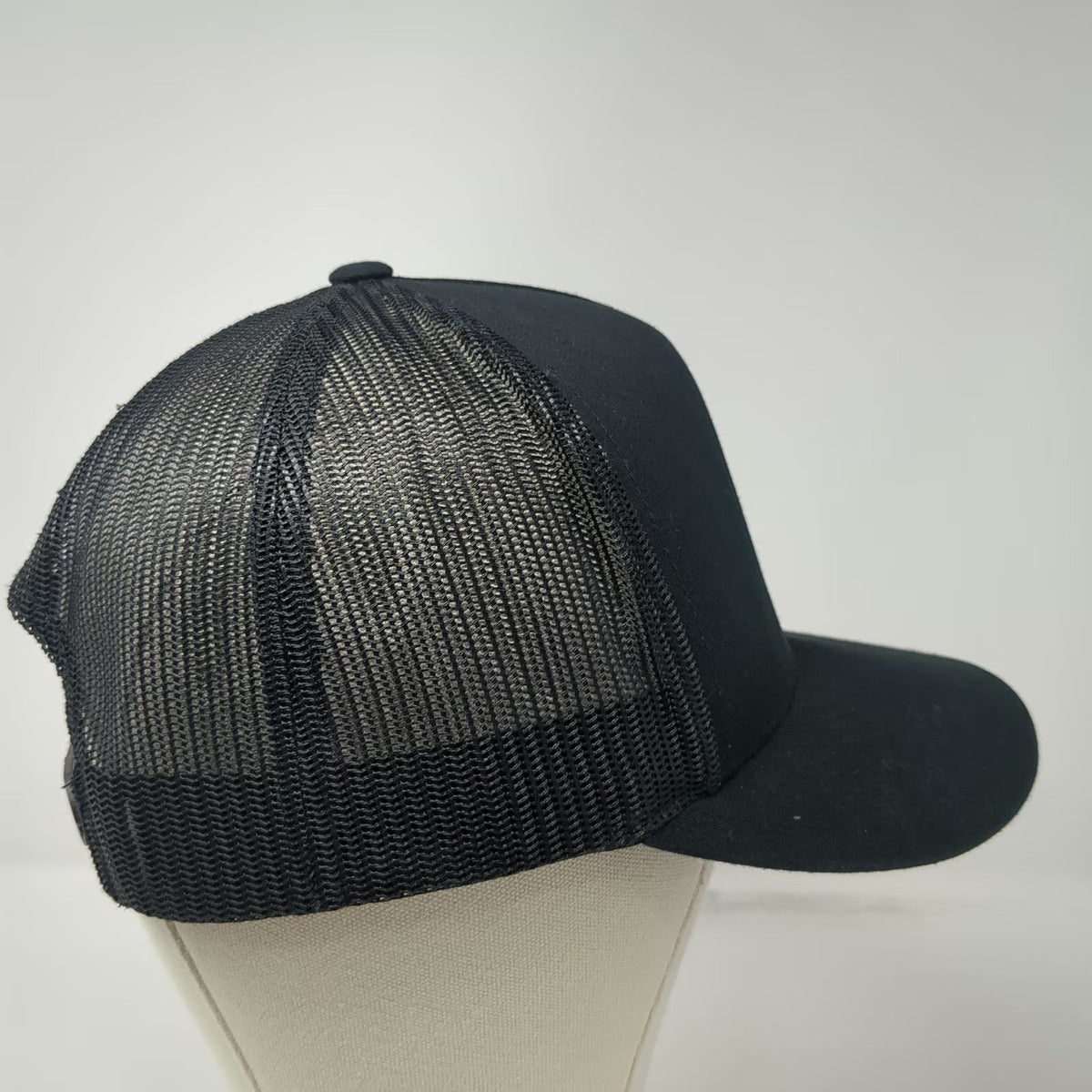 Yupoong Trucker Hat Black Blue One Size BKM Services Mesh Snapback Flat Brim