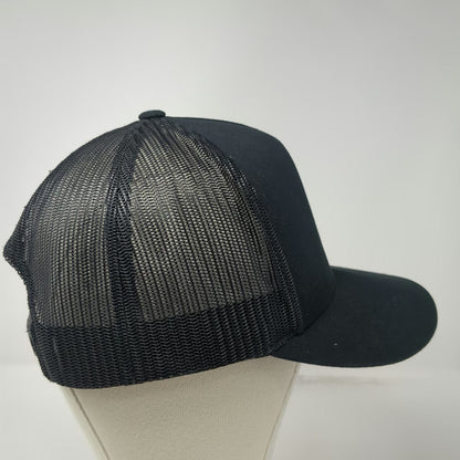 Yupoong Trucker Hat Black Blue One Size BKM Services Mesh Snapback Flat Brim