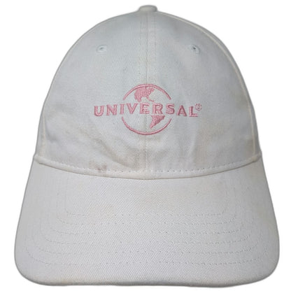 Universal Studios Baseball Cap White One Size Pink Embroidered Logo Slideback
