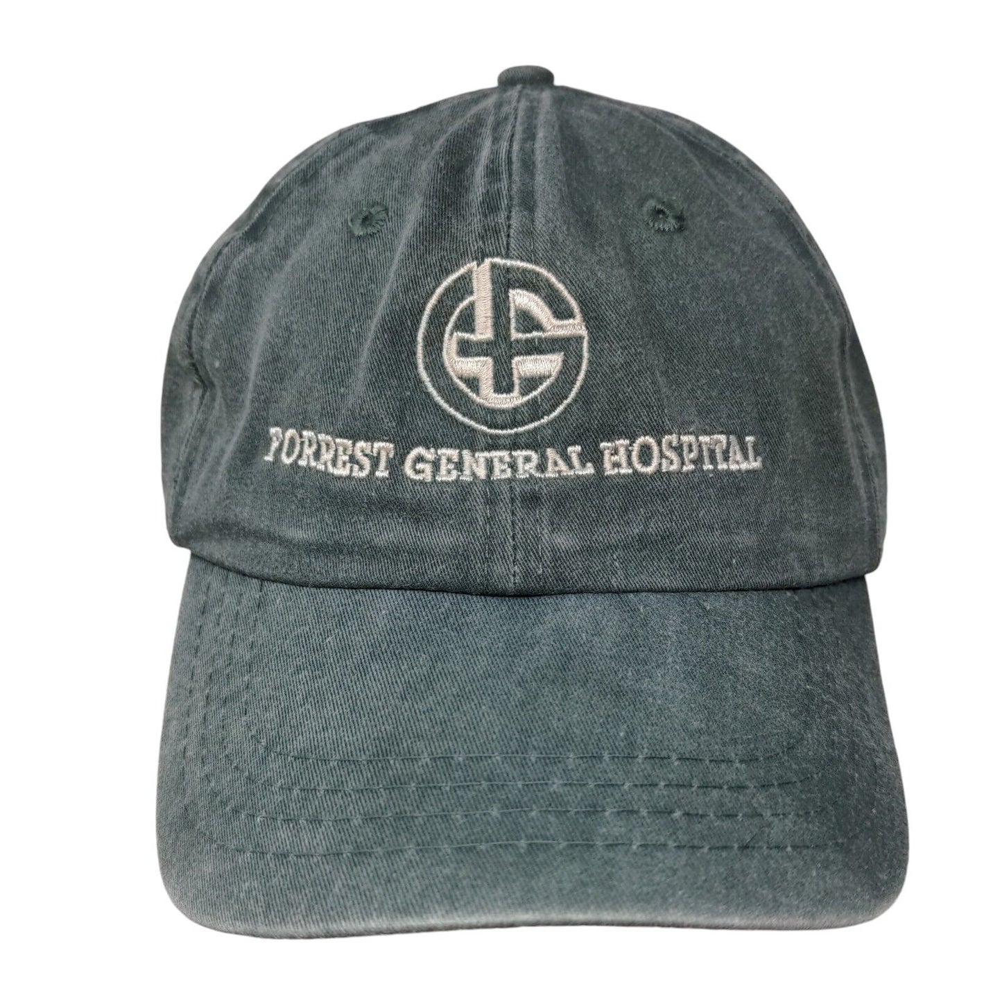 Forrest General Hospital Slideback Hat Green One Size Embroidered Cobra