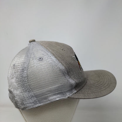 LoJac Snapback Mesh Back Trucker Hat Gray One Size Embroidered 6 Panel