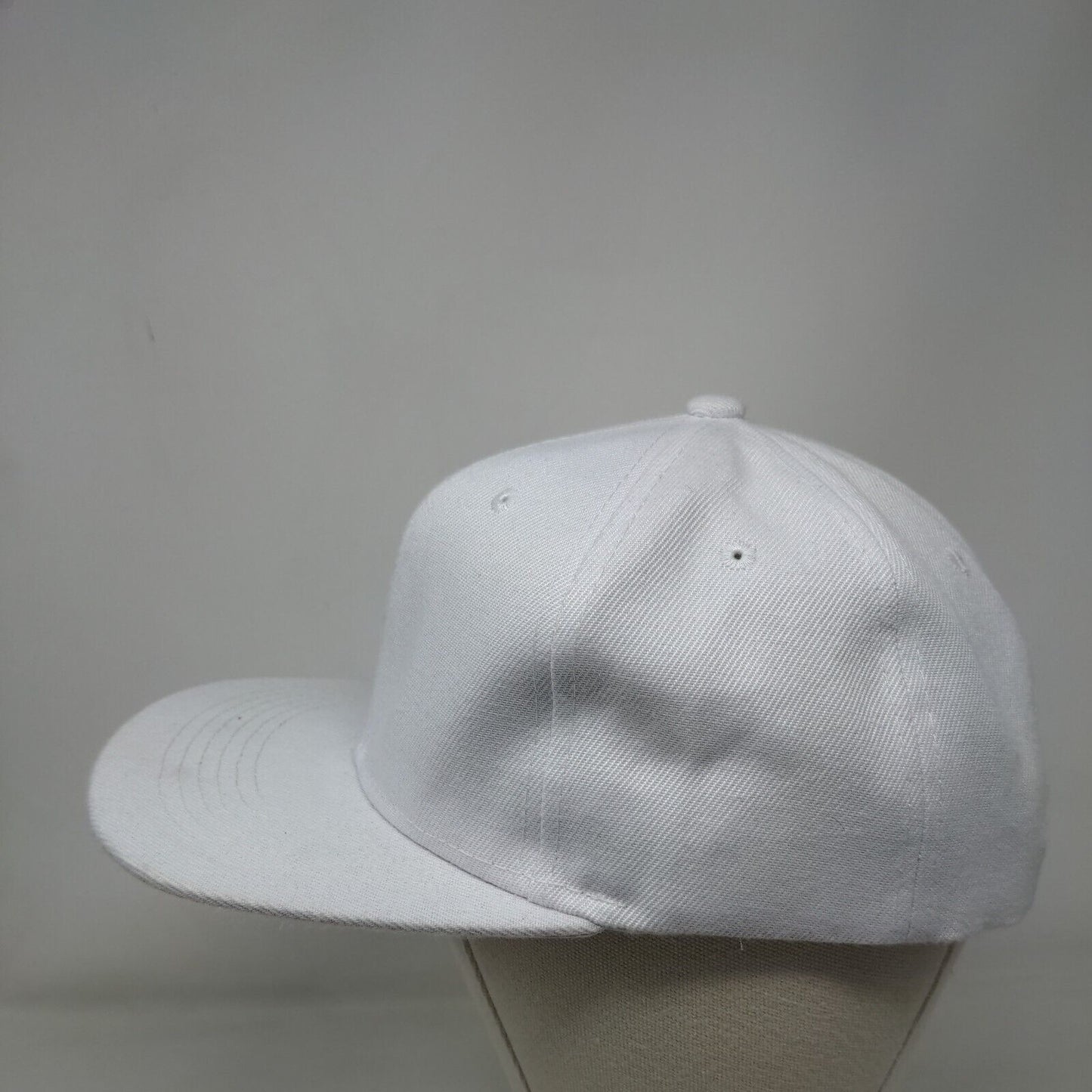 Unbranded Snapback Hat White One Size Adjustable Solid Blank 6 Panel