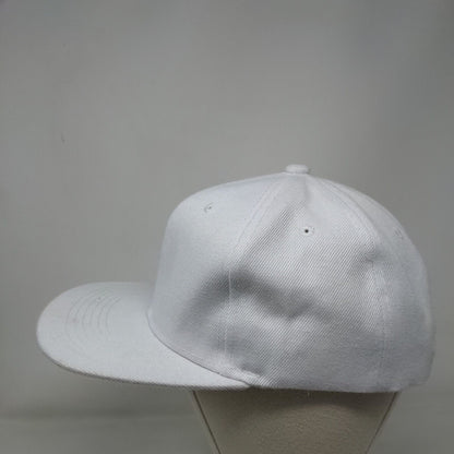 Unbranded Snapback Hat White One Size Adjustable Solid Blank 6 Panel