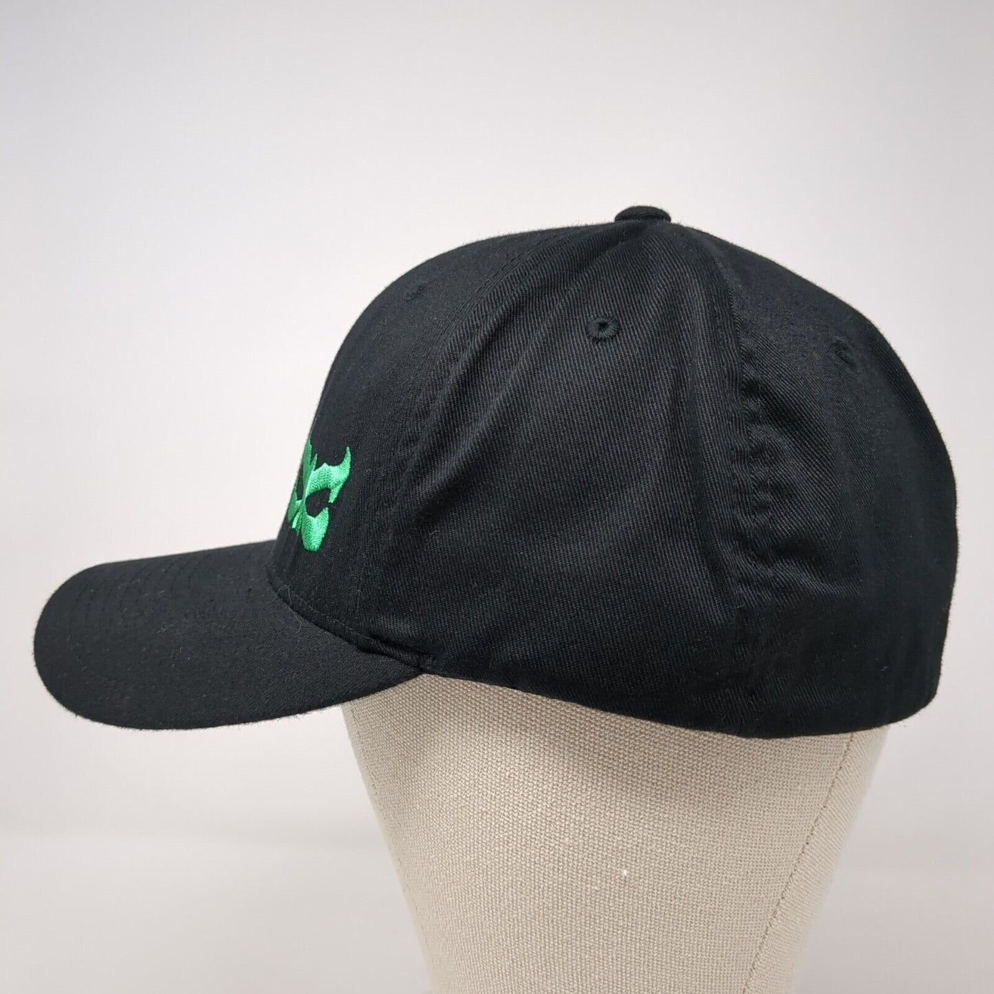 Kau Fitted Hat Black L-XL Embroidered Logo Flexfit Solid 6 Panel