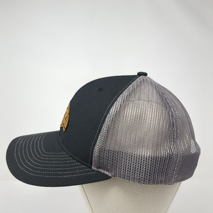 Get Outdoors Snapback Trucker Hat Black One Size Adjustable Mesh Back Richardson