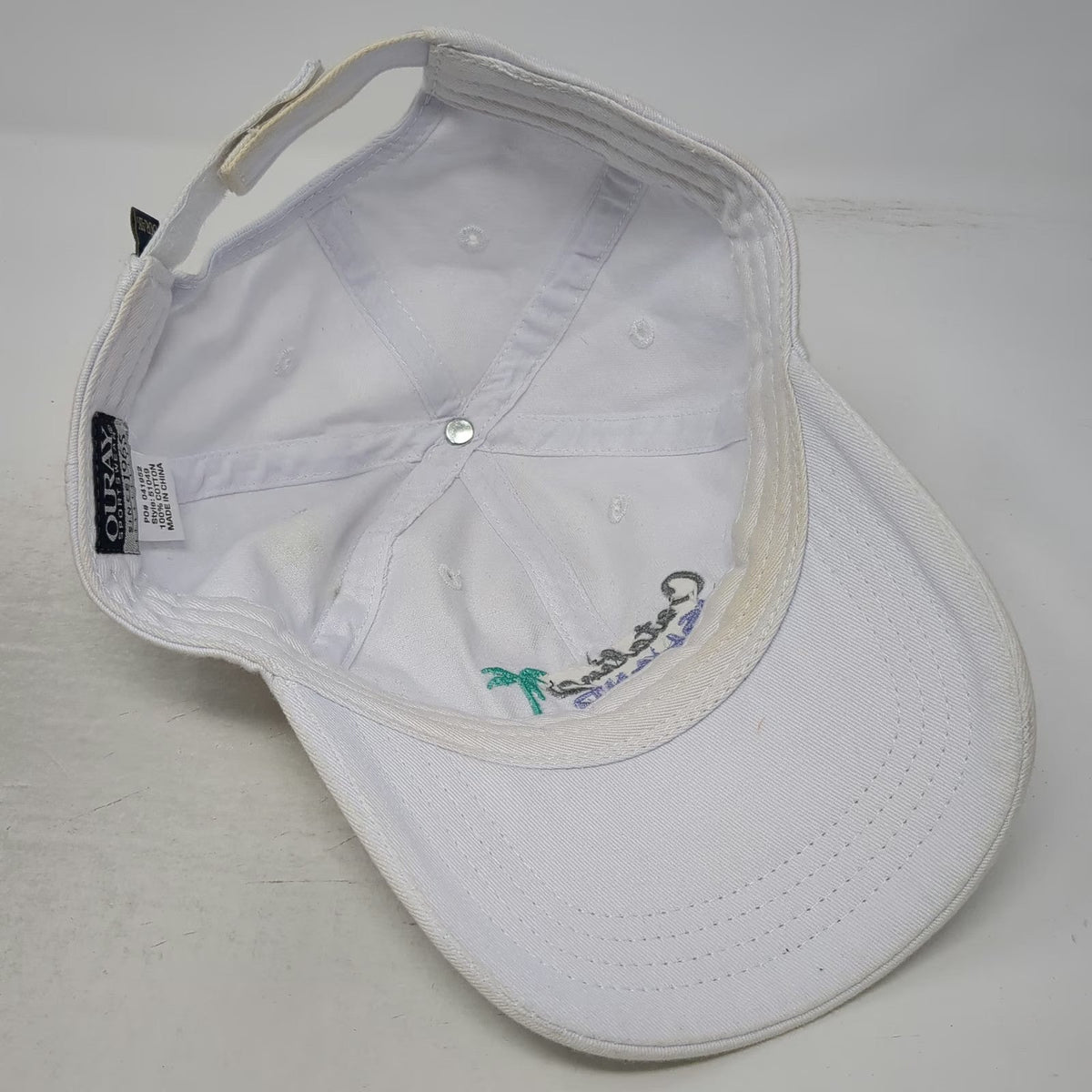Ouray Baseball Cap White One Size Catalina Island Palm Tree Strapback Cotton hat