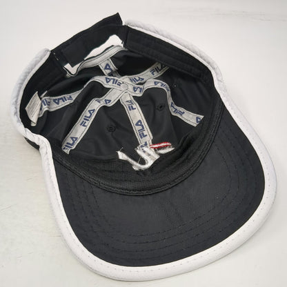 Fila Baseball Cap Black White Red One Size Strapback Polyester Performance Hat