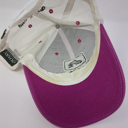 The Lodge At Palisades Creek Trucker Hat Pink One Size Mesh Back Ouray