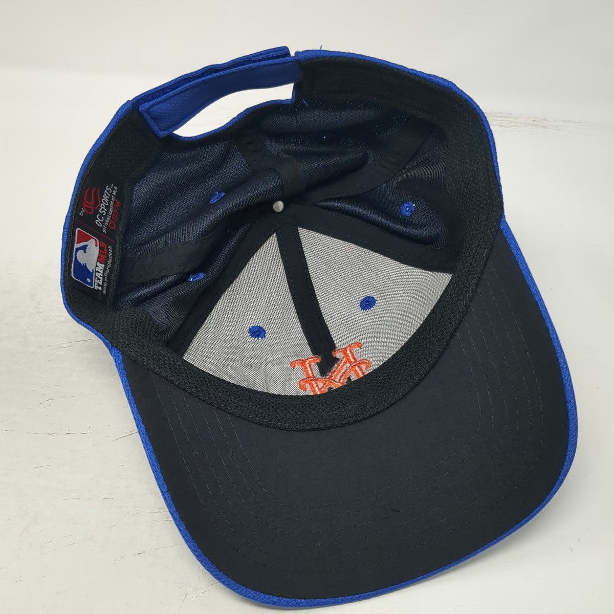 New York Mets MLB OC Sports Baseball Cap Blue One Size Mesh Strapback Hat Curved