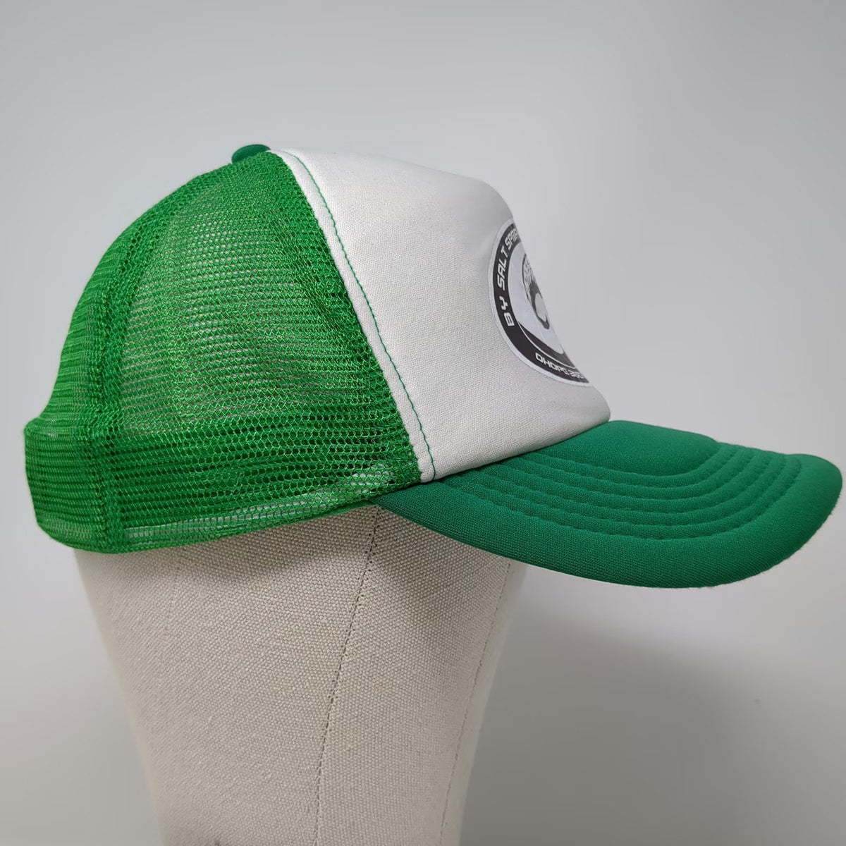 Green Trucker Hat One Size Salt Spray Surf School Ohope Beach NZ Mesh Snapback