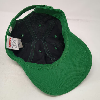 Supreme Lacoste L!ve Green Baseball Cap Hat Zipper Pocket Strapback Cotton