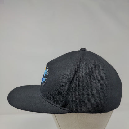 Pink Dolphin Snapback Hat Black OSFA Adjustable Solid Outdoor