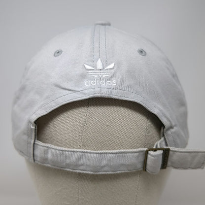 Adidas Baseball Cap Gray One Size Trefoil Logo Strapback Cotton Curved Brim Hat