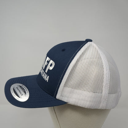 AFP Montana Snapback Mesh Back Trucker Hat Blue One Size Adjustable