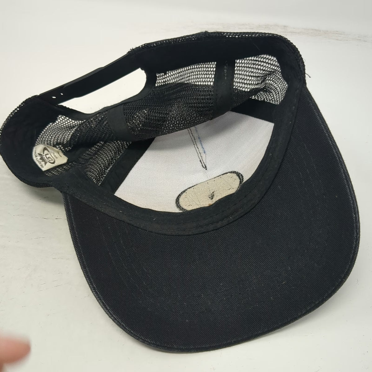 GSI Padre Island Texas Crab Stripe Trucker Hat Black Blue White Gray One Size