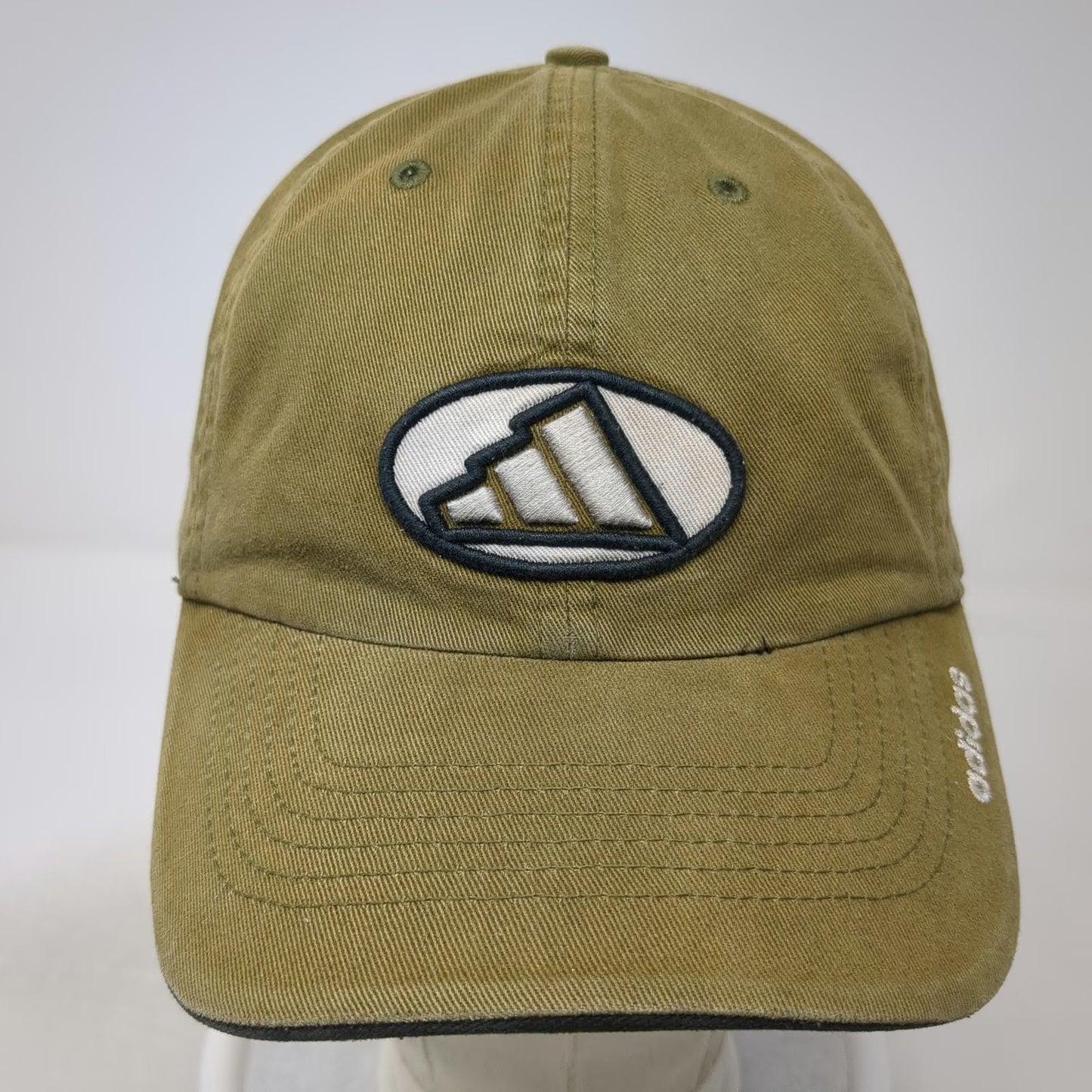 Adidas Baseball Cap Green One Size Mountain Logo Slideback Hat Adjustable Cotton