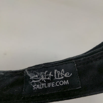 Salt Life Men's Strapback Hat Black Size OSFM Embroidered Logo Cotton