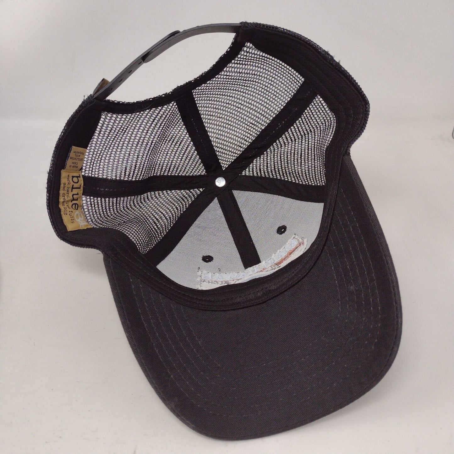 Maui Hawaii Aloha Snapback Trucker Hat Black OS Adjustable Mesh Back Blue 84