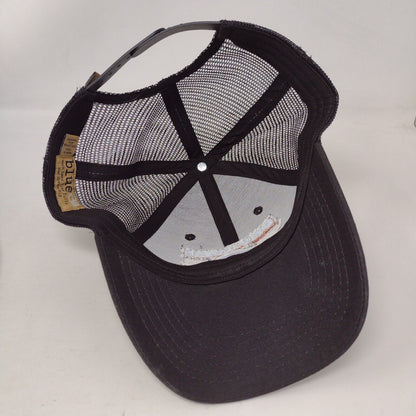 Maui Hawaii Aloha Snapback Trucker Hat Black OS Adjustable Mesh Back Blue 84