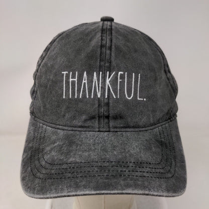 Thankful Slideback Hat Gray OSFM Embroidered Adjustable 6 Panel Rae Dunn